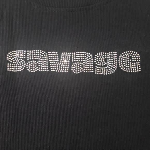 🆕️ Black Plus Size Savage Top Sz 1x - Picture 2 of 4